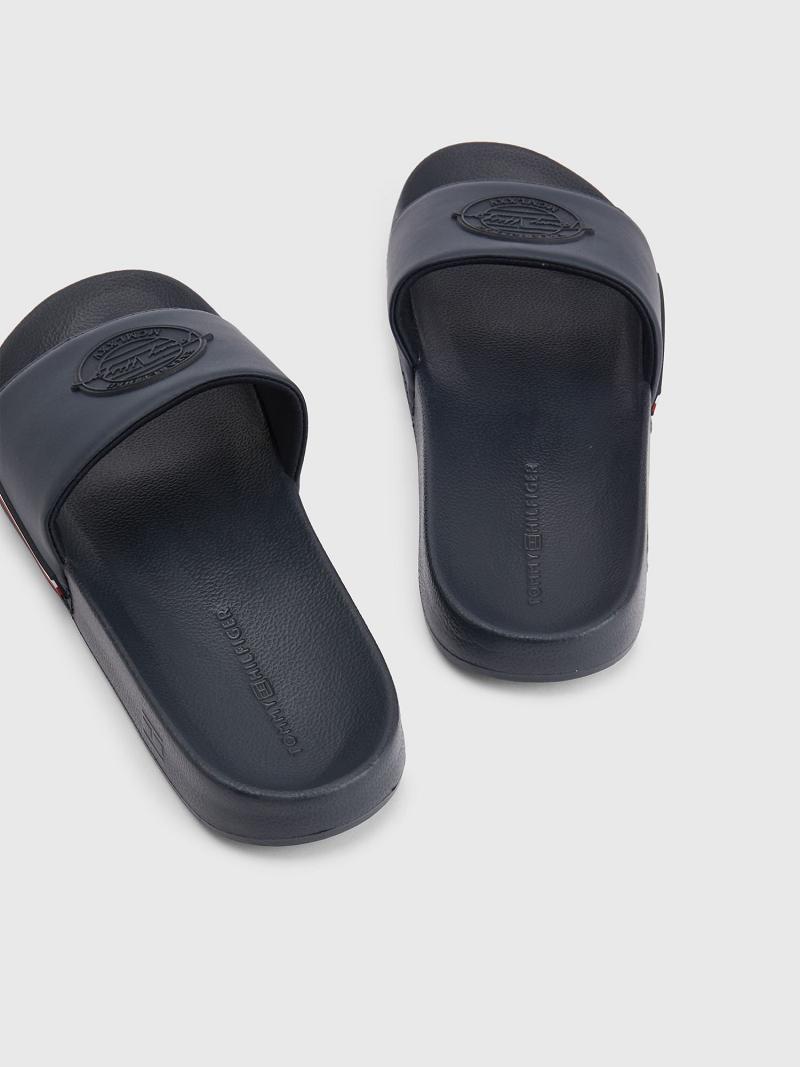 Férfi Tommy Hilfiger Signature pool Slide Kék | HU 1426CTV